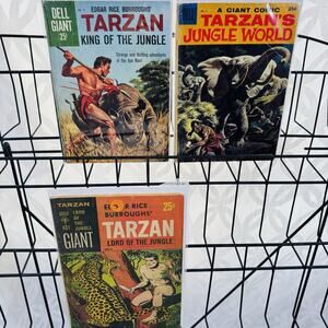 Tarzan, Lord of‎ the Jungle 1 Jungle World 25 & King 37 Lot Gold Key Giant